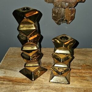 Nate Berkus Gold Geometric Candle Holders